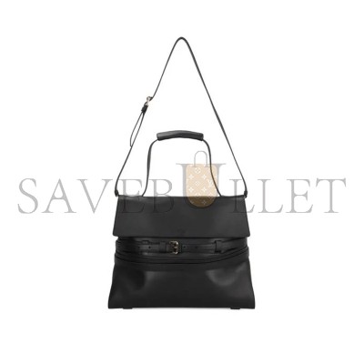 MOSCHINO TIE ME BELTED LEATHER TOTE BAG (38.5*31*15cm)